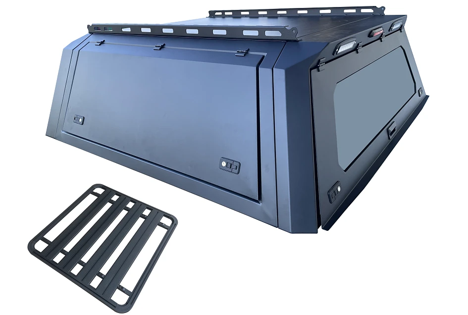 Roof Rack + Steel Canopy for Toyota Hilux SR 2018 Onwards Post facelift J deck dual cab tub only