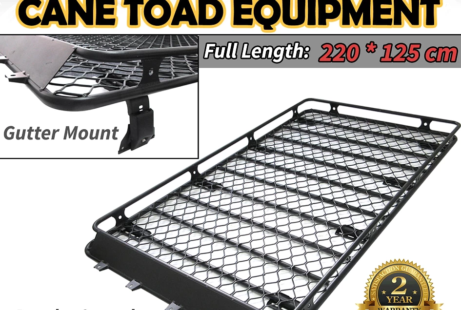 Aluminium Roof Rack Basket Full Length Gutter 2.2m fits Landcruiser 80 Nissan Patrol GU GQ MQ 4WD