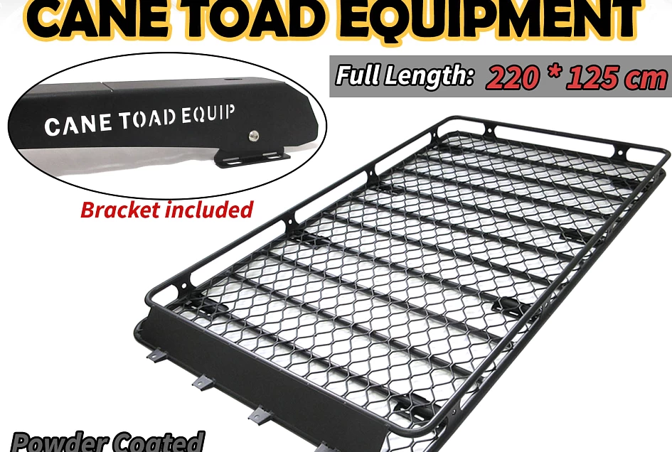 Roof Basket Rack Fits TOYOTA Landcruiser 100 Aluminium Alloy Powder Coated Cargo Cage 4X4 4WD Hydronalium