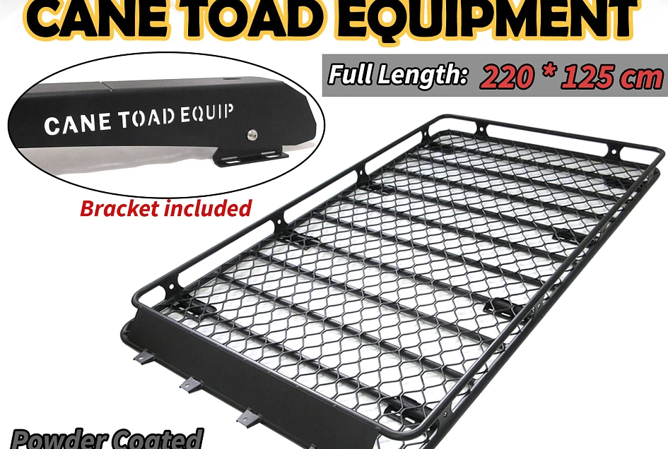 Roof Basket Rack Fits TOYOTA Landcruiser 200 Aluminium Alloy Powder Coated Cargo Cage 4X4 4WD Hydronalium